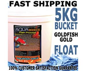 AQUAmunch Goldfish Gold Aquarium Fish Food 3 5mm pellet 5kg Bucket Pond Floating