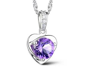 ARGENTIA - 925 Purple Heart Drop Necklace