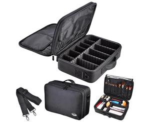 AW 34cm Portable Makeup Train Case Artistic Cosmetic Bag Organizer Box Oxford