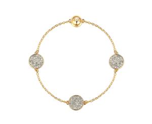 Affinity Collection Pave Disc Interlinking Bracelet with clear crystals Gold Plated