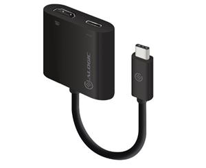 Alogic Adapter USB-C Male to HDMI (4k2K Support) & USB-C Charging - Black