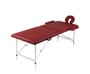 Aluminium Portable Massage Table 2 Fold Beauty Therapy Bed Waxing 68cm Red