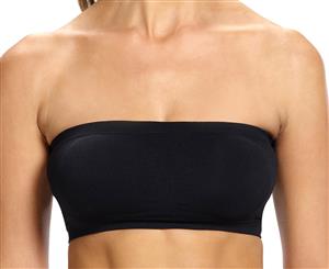 Ambra Women's Seamless Singles Bandeau Bra - Black