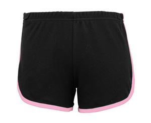 American Apparel Womens/Ladies Cotton Casual/Sports Shorts (Black / Pink) - RW4012