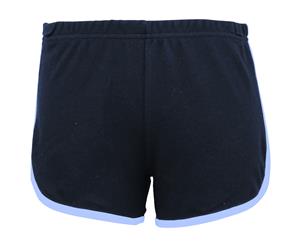 American Apparel Womens/Ladies Cotton Casual/Sports Shorts (Navy / Baby Blue) - RW4012