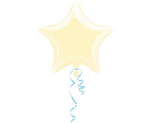 Amscan 18 Inch Plain Star Shaped Foil Balloon (Ivory) - SG3946