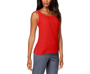 Anne Klein Womens Mixed Media Side Slits Camisole