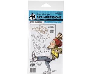 Art Impressions Mini Shakers Card Cling Rubber Stamps 4&quotX4"-Rock & Roll