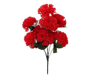 Artificial Fake Flowers Bouquet Greenery Foliage Leaf Roses Wedding Decor[Design Carnation (Red)]