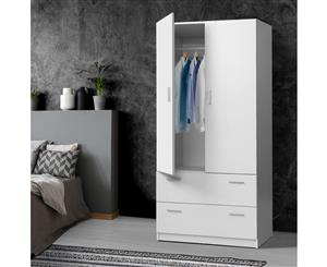 Artiss 2 Doors Wardrobe Bedroom Closet Storage Cabinet Organiser Armoire 180cm