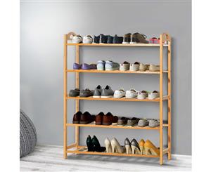 Artiss 5 Tier Bamboo Shoe Rack Organiser Storage Cabinet Shelf Stand Shelves