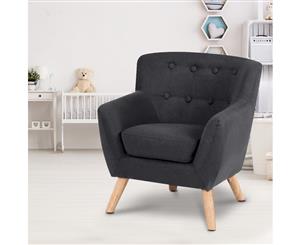 Artiss Kids Sofa Armchair Fabric Furniture Lorraine French Couch Children Black