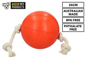 Aussie Pet Products X-Large Rope Ruff Ball - Orange