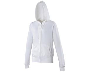 Awdis Girlie Womens/Ladies Hooded Sweatshirt / Hoodie / Zoodie (Arctic White) - RW183