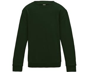 Awdis Just Hoods Childrens/Kids Plain Crew Neck Sweatshirt (Forest Green) - RW3485