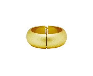 Barcs Battered 25mm Bangle Matte Gold Finish