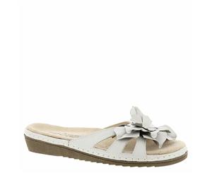 Beacon Womens Cupcake Leather Open Toe Casual Slide Sandals