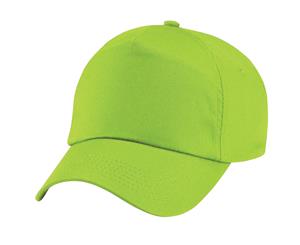 Beechfield Plain Unisex Junior Original 5 Panel Baseball Cap (Lime Green) - PC2109