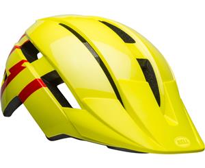 Bell Sidetrack II Youth Bike Helmet Hi-Viz Yellow/Red Unisize