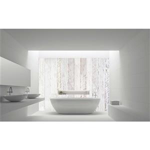 Bellessi 300 x 1200 x 4mm Motiv Polymer Bathroom Panel - White Wash