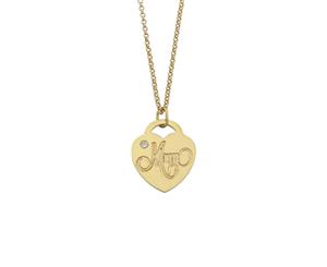 Bevilles 9ct Yellow Gold Silver Infused Mum Heart Pendant