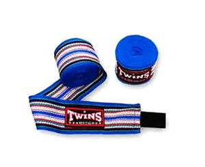 Boxing Hand Wraps 5m TWINS Kick Boxing MMA UFC Muay Thai 100% Cotton Blue CH-2