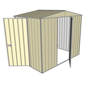 Build-a-Shed 2.3 x 1.5 x 2.3m Dual Hinged Door Narrow Shed - Cream