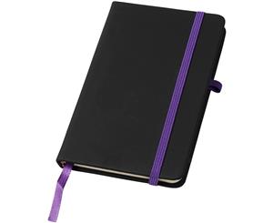 Bullet Noir A6 Notebook With Lined Pages (Solid Black/Purple) - PF2788