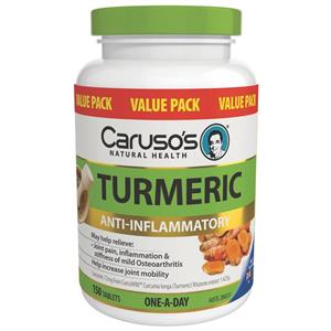 Carusos Natural Health One a Day Turmeric 150 Tablets