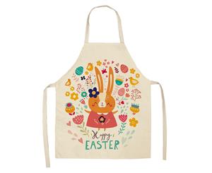 Cotton Linen Printed Rabbit Kitchen Cooking Apron