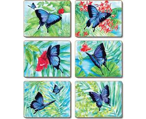 Country Kitchen ULYSSES BUTTERFLY Cork Backed Coasters Set 6 Cinnamon