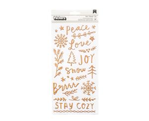 Crate Paper Snowflake Collection Thickers - Chill - Puffy Phrase and Icon with Foil Accents