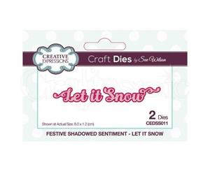 Creative Expressions - Festive Shadowed Sentiment Let it Snow Craft Die