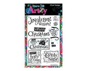 Dare 2B Artzy Clear Stamps 4X6 Sheet Jinglebell Wishes