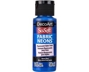 Deco Art SoSoft Fabric Neons Acrylic Paint 2oz - Neon Blue