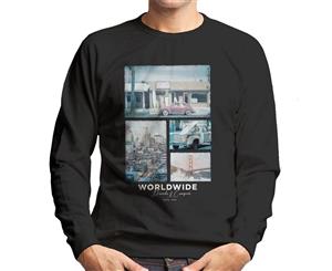 Divide & Conquer Worldwide Retro Photo Men's Sweatshirt - Black