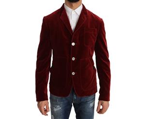 Dolce & Gabbana Sport Coat Blazer Bordeaux Velvet Jacket