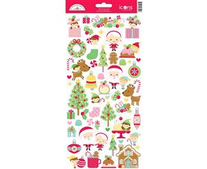 Doodlebug - Cardstock Stickers 6 inchX13 inch - Christmas Magic Icons