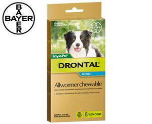 Drontal Allwormer Chews For Dogs 3-10kg 5pk