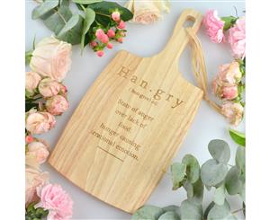 Engraved 'Hangry' Wooden Cheese Serving Paddle Board - 35cm Long