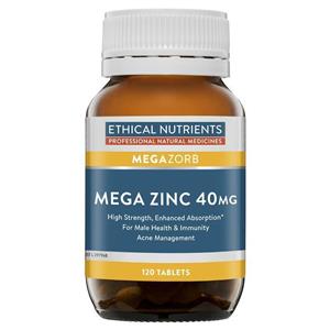 Ethical Nutrients MEGAZORB Mega Zinc 40mg 120 Tablets