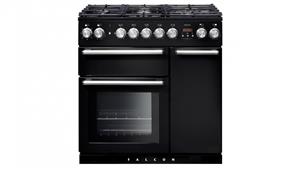 Falcon Nexus 900mm Chrome Fitting Dual Fuel Freestanding Cooker - Black