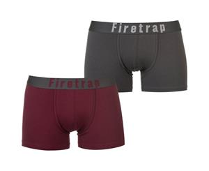 Firetrap Men 2 Pack Trunks - Grey / Wine