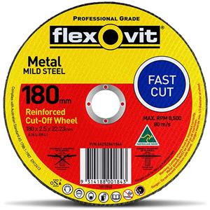 Flexovit 180 x 2.5 x 22.2mm Metal Cut Off Disc