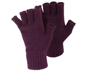 Floso Ladies/Womens Winter Fingerless Gloves (Purple) - MG-32A