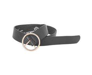 Forest Womens/Ladies Circle Buckle Leather Belt (Black) - BL174
