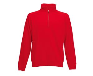 Fruit Of The Loom Mens Premium 70/30 Zip Neck Sweatshirt (Red) - RW3166