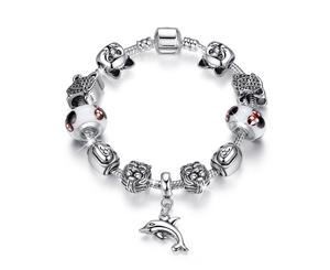 Full Set Beaded Charm Bracelet-White