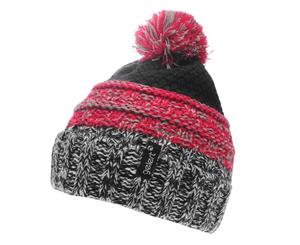 Gelert Girls Knitted Pompom Hat Junior - Navy/Pink