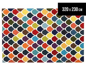 Hannah Pure Wool Flatweave Scales 320x230cm X-Large Rug - Multi